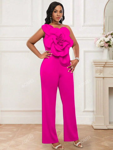 Women 3D Flower Sleeveless Jumpsuit