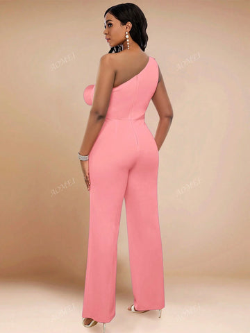 3D Floral Print Sleeveless Jumpsuit For Party
