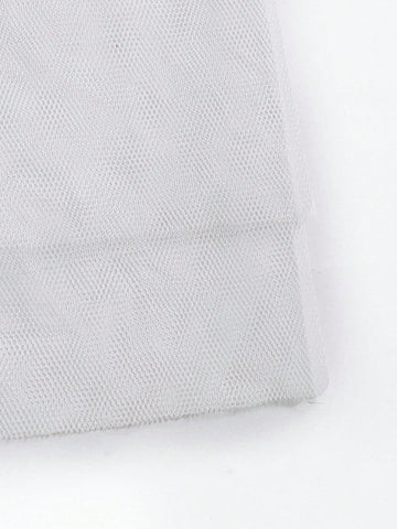 3D Rosette Halterneck Tied Backless Mesh Wedding Dress