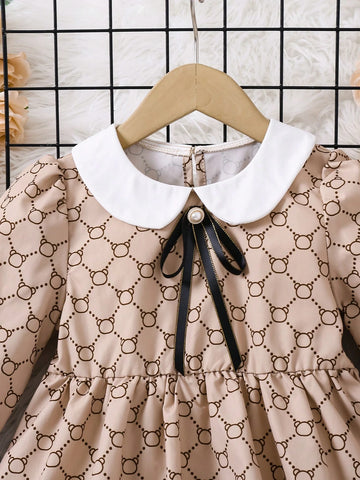 3Pcs Young Girl Trendy Casual Chic Elegant Leopard Print Patchwork Dress Suit, Suitable For Birthday Gift, New Year Gift