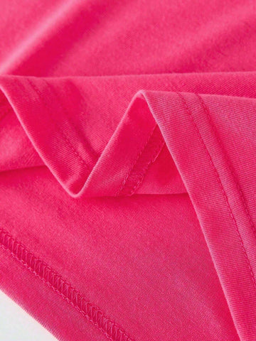 3pcs/Set Fashion Cartoon Letter Slogan Print Short Sleeve T-Shirt + Leggings Set For Little Girls