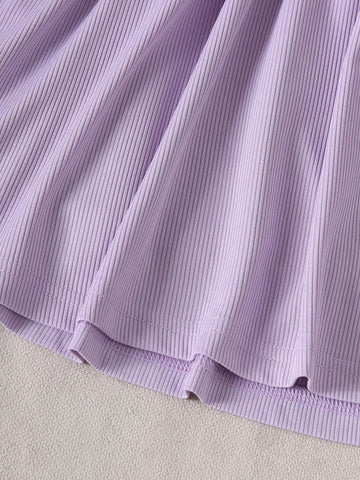 3pcs/Set Girls Casual Floral Embroidered Solid Color Dress, Autumn