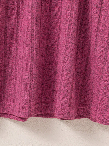 3pcs/Set Girls' Casual Spaghetti Strap Sleeveless Simple Rib Knit Fabric Mini Dress, Lightweight & Versatile For Home Wear, Summer