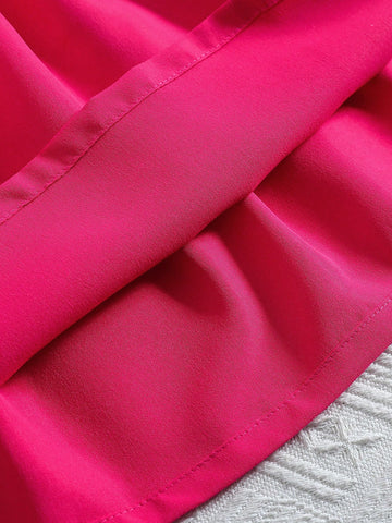 3pcs/Set Girls Solid Color Outfit, Include Sleeveless Top, Front Button Decoration Vest, And Pleated Skirt