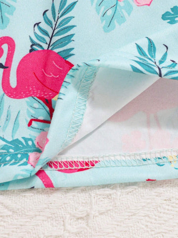 3pcs/Set Young Girls Flame Bird Pattern Print Dress Set For Spring And Summer