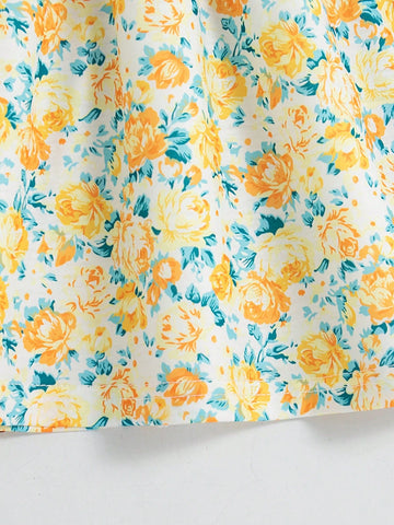 3pcs/Set Young Girls Sleeveless Square Neckline Cute Casual Cami Dress Set