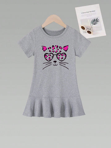 3pcs Casual Pencil Skirt & Short Sleeve Dress Set For Girls, Summer