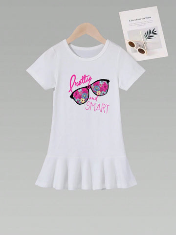 3pcs Casual Pencil Skirt & Short Sleeve Dress Set For Girls, Summer