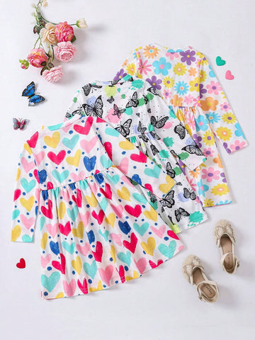 Young Girls Fashion Casual Chic Elegant Red Dress, Patchwork Furry Fabric, Vivid & Fun, Suitable For Birthday Gift, New Year Gift, Party, Outing, Holiday, Daily Wear, Fit