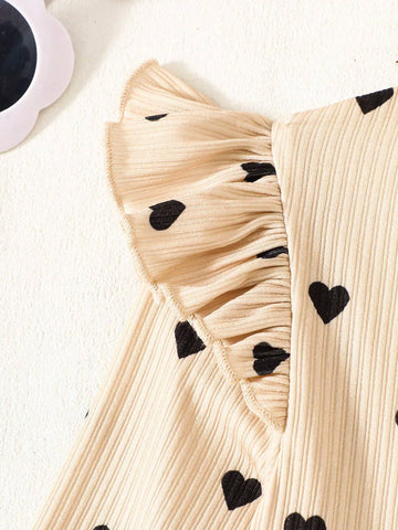 3pcs Girls Knitted Solid Color Cap Sleeve Fit And Flare Casual Dress Set,Buy One Get Two Free,Suitable Casual Everyday Wear