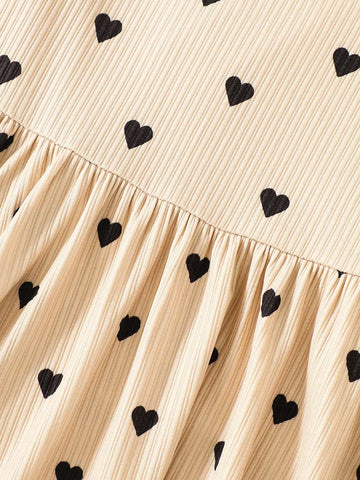 3pcs Girls Knitted Solid Color Cap Sleeve Fit And Flare Casual Dress Set,Buy One Get Two Free,Suitable Casual Everyday Wear