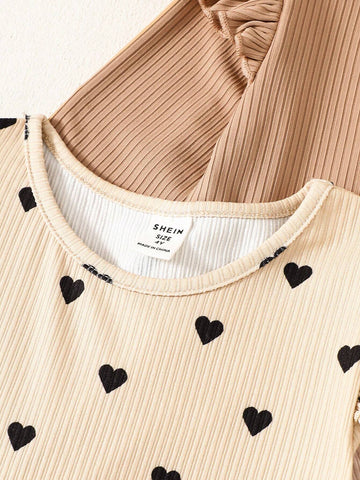 3pcs Girls Knitted Solid Color Cap Sleeve Fit And Flare Casual Dress Set,Buy One Get Two Free,Suitable Casual Everyday Wear