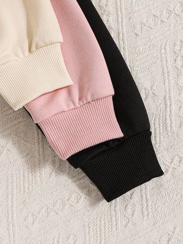 3pcs Set Girls Letter Printed Hooded Long Sleeve Casual Sweatshirts, For Autumn/Winter