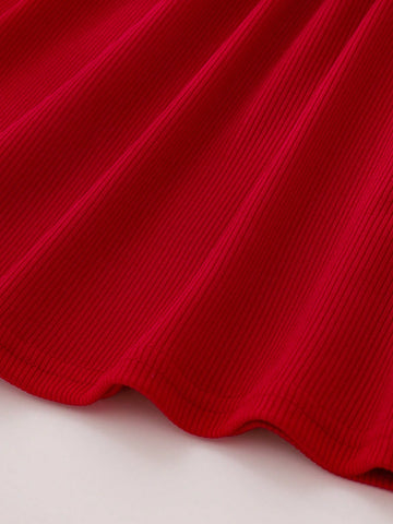 3pcs Young Girl Summer Strap Multi-Color Knitted Ribbed Waisted Sundress, Casual & For Holiday