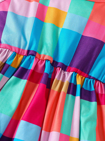 3pcs Young Girls Cute & Sweet Fresh Strappy Elastic Waist Spaghetti Strap Dresses