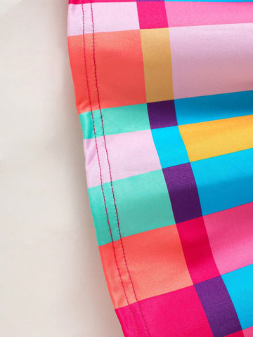 3pcs Young Girls Cute & Sweet Fresh Strappy Elastic Waist Spaghetti Strap Dresses