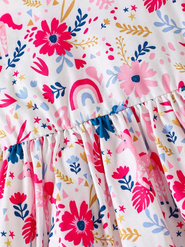 3pcs Young Girls Cute & Sweet Fresh Strappy Elastic Waist Spaghetti Strap Dresses