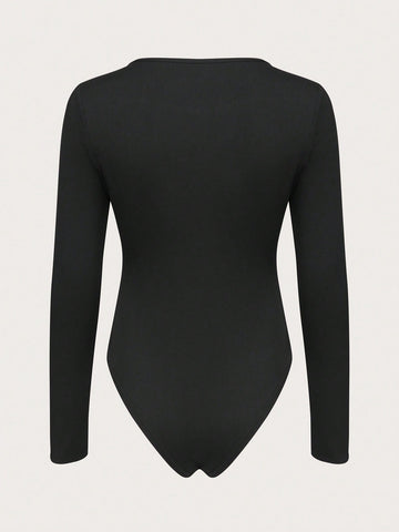 3pcs/set Women's Solid Color Bodysuit