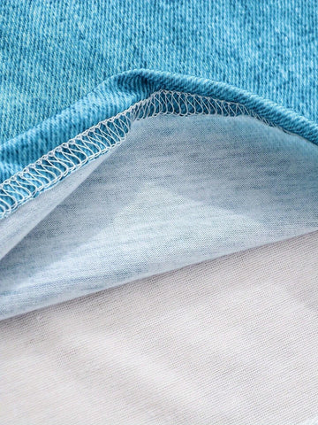 4-7Yrs Girls Cat Letter Print Contrast Color Long Sleeve Dress, Spring Autumn