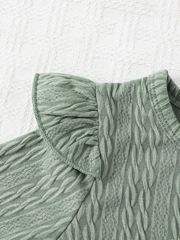 4-7 Years Girls Floral Allover Print Long Sleeve Textured Fabric Dress, Spring And Autumn