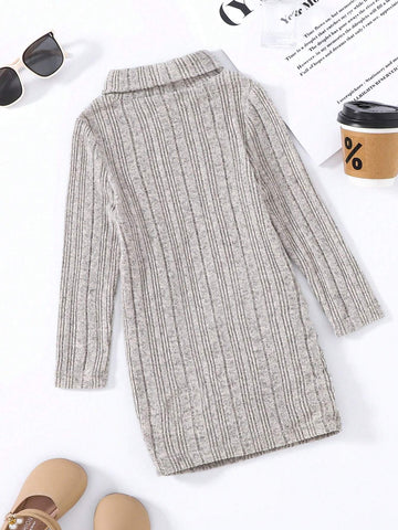 4Y-7Y Girls Floral Fuzzy Dyed Dress In Apricot