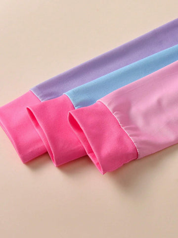 6pcs Girls Cartoon Rainbow Unicorn Print Sleepwear Set, Including 2pcs Long Sleeve Top And Long Pants