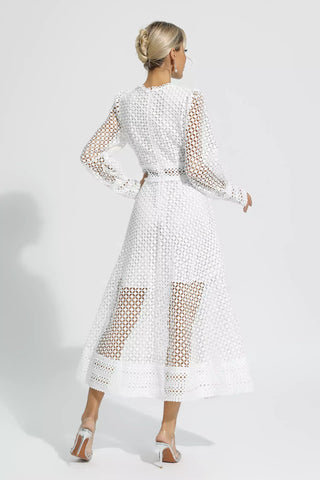 Monroe Purple Hollow Long Sleeve Maxi Dress