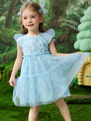 Young Girls & Toddlers Butterfly Decorated Princess Tulle Dress