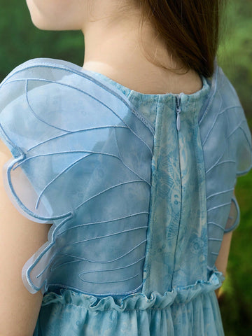Young Girls & Toddlers Butterfly Decorated Princess Tulle Dress