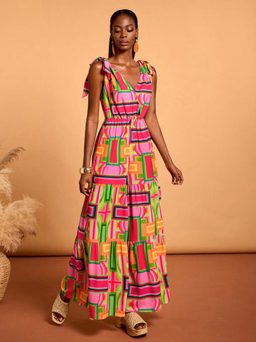 Abeille Creations Women Multi-Color Abstract Art Printed Jumpsuit Sexy Summer Vacation Beach