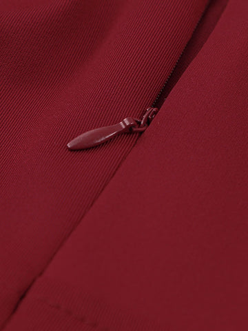 Acelitt Contrast Lace Cut Out Back High Low Hem Bridesmaid Dress