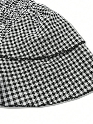 Active Grid Pattern Women Shirt - Classic Polyester Round Neck Blouse,