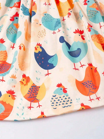 Adorable Girls' Animal Print Dress With Ruffled Sleeves - Perfect For Fall