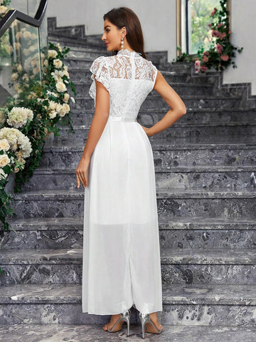 Adult Pink One-Shoulder Long Dress With Side Slit, Perfect For Bridesmaid