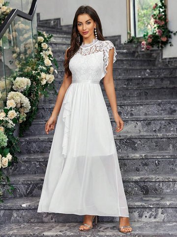 Adult Pink One-Shoulder Long Dress With Side Slit, Perfect For Bridesmaid