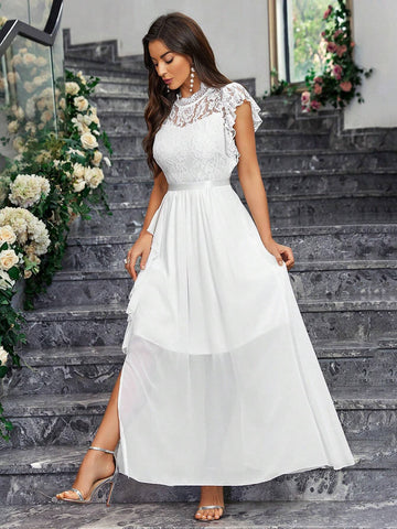 Adult Pink One-Shoulder Long Dress With Side Slit, Perfect For Bridesmaid