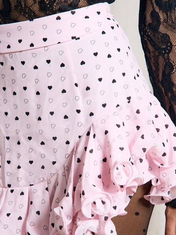 AiiRZ All-Over Allover Print Pleated A-Line Skirt For Women, Casual Everyday