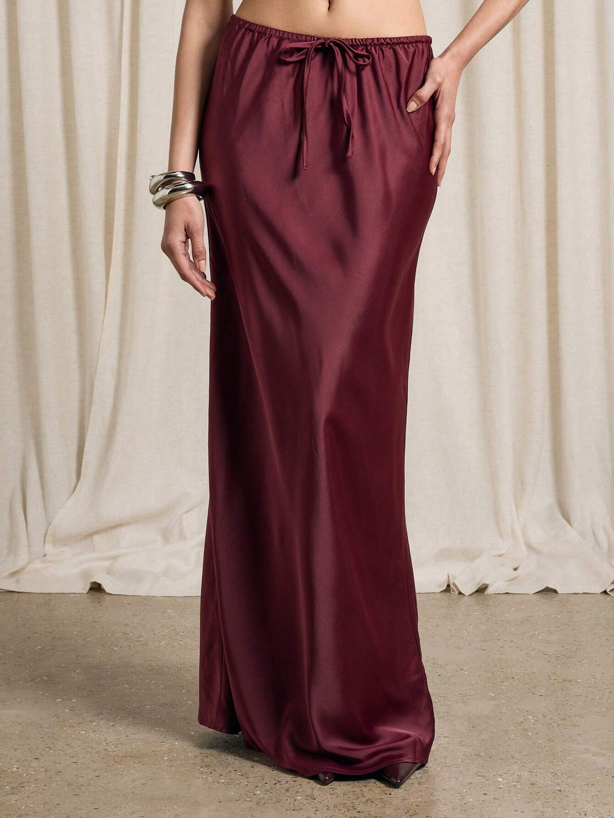 AiiRZ Cut Tie And Drawstring Maxi Skirt