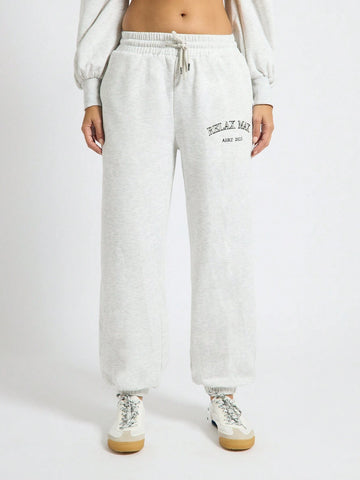 AiiRZ Oversized Embroidered 'Relax Max' Detail Sweatpants