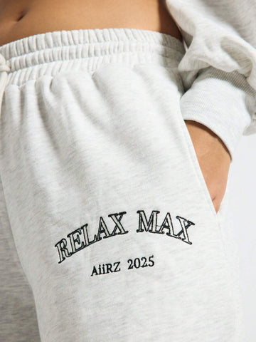 AiiRZ Oversized Embroidered 'Relax Max' Detail Sweatpants