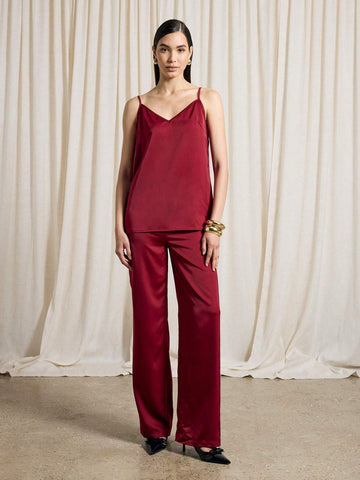 AiiRZ Satin Longline Cami Trouser Set