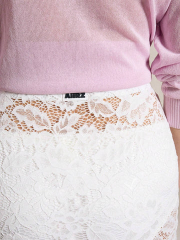 AiiRZ Sheer Lace Midi Skirt