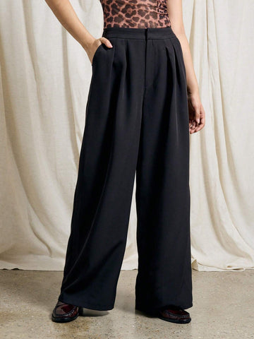 EMERY ROSE Solid Flared Skirt