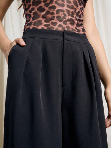 EMERY ROSE Solid Flared Skirt