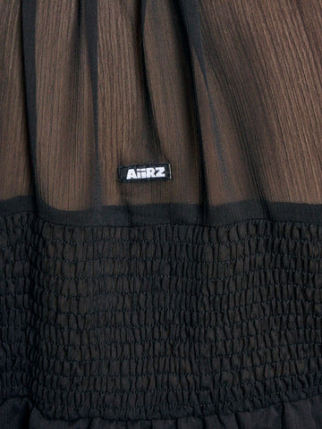 Tiered Blouse With Fluted Sleeves