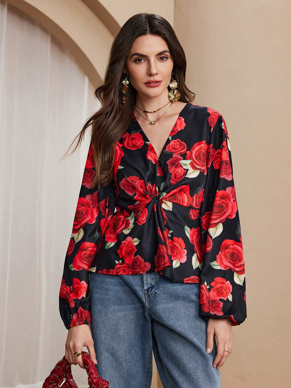 Almamuse Women Elegant Print Top, Casual & Fashion Everyday Wear