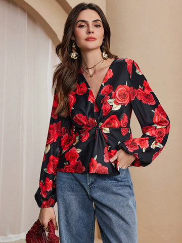 Almamuse Women Elegant Print Top, Casual & Fashion Everyday Wear