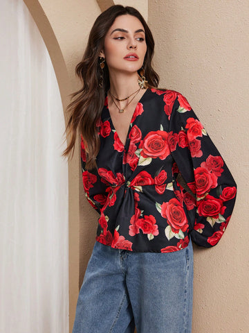 Almamuse Women Elegant Print Top, Casual & Fashion Everyday Wear