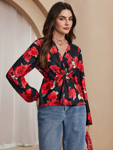 Almamuse Women Elegant Print Top, Casual & Fashion Everyday Wear