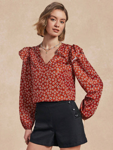 Almamuse Women's Plain Side Button Design Relaxed Shorts, Slimming & Elegant